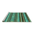 thumbnail image 2 of Ahgly Company Machine Washable Indoor Rectangle Abstract Turquoise Blue Modern Area Rugs, 8' x 12', 2 of 4