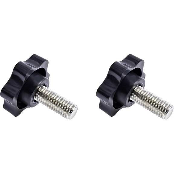 2-Pack (M8*38*20mm) Star Clamping Screw Knobs - 38mm Diameter Hand Tightening Knobs - Zinc-Plated Carbon Steel Threaded Studs for Lathes, Jigs & Machinery