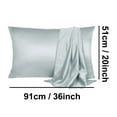 thumbnail image 6 of PiccoCasa Luxury Satin Pillowcases Silky Pillow Cover Set of 2, King Light Gray, 6 of 7