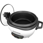 BLACK+DECKER Electric Rice Cookers, W/ Steaming Basket, White - Nonstick Interior, Dishwasher Safe Parts