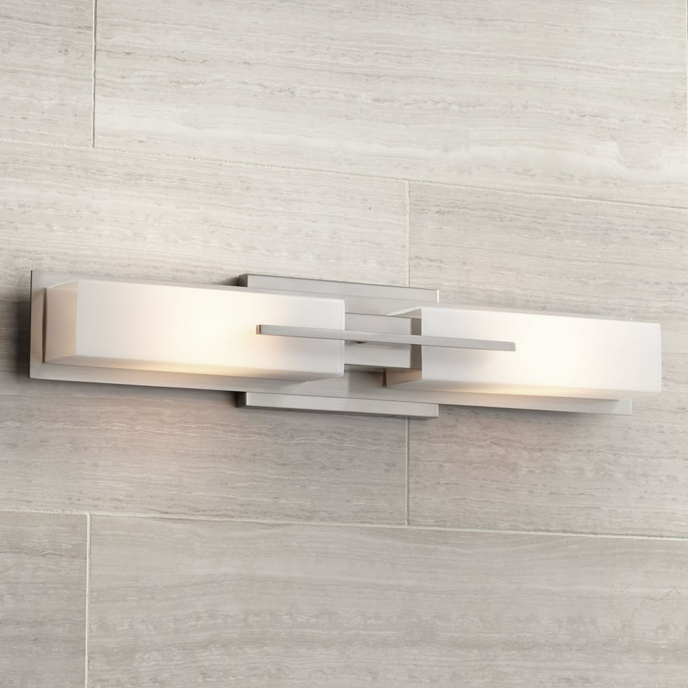 Possini Euro Design Modern Wall Light Brushed Nickel 23 12 Vanity