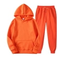 thumbnail image 1 of Conjunto de dos piezas, chándal informal de lana para mujer, conjuntos de invierno 2020 para mujer, sudadera de manga larga con capucha de gran tamaño, pantalones deportivos, traje para mujer Tan Jianjun unisex, 1 of 2