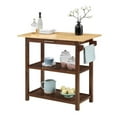 thumbnail image 3 of Pemberly Row 3-Tier Butcher Block Kitchen Island with Drawer in Mahogany Wood, 3 of 10