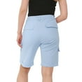 thumbnail image 6 of Simua Cargo Shorts for Women Knee Length Hiking Shorts with Pockets Elastic Waist Summer Bermuda Shorts, 6 of 9