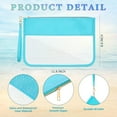 thumbnail image 3 of BlinkLLX 3 Pcs Clear Zipper Pouches - Nylon Makeup Bags Cosmetic Travel Toiletry with Zipper, Preppy PVC Flat Pouch for Women Girls(Blue), 3 of 7