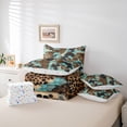 thumbnail image 6 of Castle Fairy Leopard Print Twin Bedding Sets,Brown Teal Bedding Comforter Set, 6 of 8