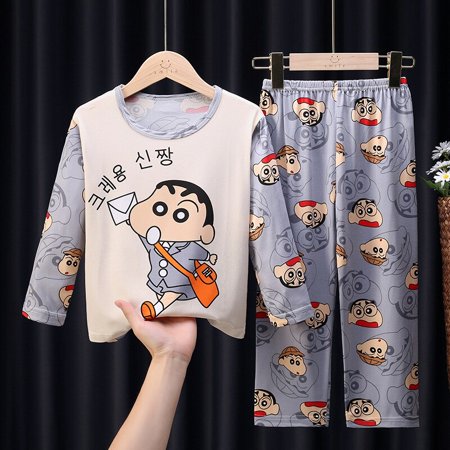 Pyjama Fille Manches Longues 2 Pièces - 95% Polyester, 5% élasthanne, Pour 5-14 Ans, Motifs Cartoon Ou Carreaux