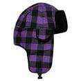 thumbnail image 2 of Checker Pattern Trooper Hat - Purple/Black, 2 of 2