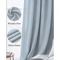 thumbnail image 4 of Pure Color Blackout Curtains Light Blocking Print Window Curtains, Modern Minimalist Solid Color Linen Texture Blue Thermal Insulated Window Drapes for Living Room Kitchen (2 Panels, 55"W x 39"L), 4 of 9