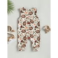thumbnail image 4 of Cenuakty Baby Boy Girls Summer Jumpsuit Casual Rugby Print Sleeveless Suspender Romper for Newborn Infant, 4 of 9