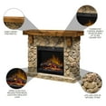 "Dimplex Fieldstone 54"" Modern Electric Fireplace Mantel Package for