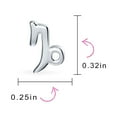 thumbnail image 4 of Bling Jewelry Womens Mini Dainty Circle Zodiac Stud Earrings Sterling Silver for 12 Constellations, 4 of 4