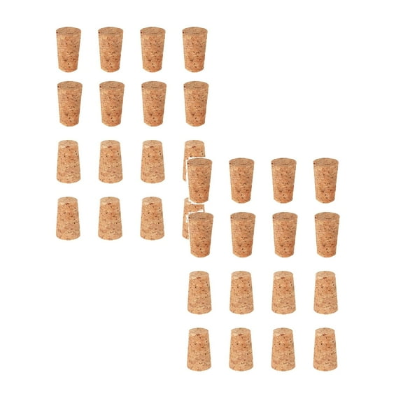 32PCS Home Decor Soft Wood Corks Tapered Cork Wooden Bottle Stopper Replacement Leakproof Bottle Corks For Making Craft 0.67 X 0.91 X 0.98 Inch Easy To Use
