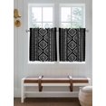 thumbnail image 7 of Half Window Curtain 36 Inches Long, Black Boho Geometric Window Treatment Curtain Drapes, Vintage Southwestern Stripes Small Tier Curtains for Bathroom Over Sink, 27.5"x36", 2 Panels, 7 of 7