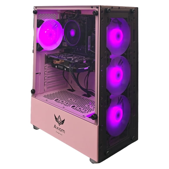 Axiom Gaming® Starbloom Gaming PC Desktop – AMD Ryzen 5, 16GB DDR4, 512GB SSD, GTX 1060 6GB, WiFi, Windows 11 Home