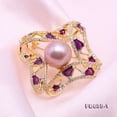 thumbnail image 4 of JYX Fine Bouquet 14mm Lavender Freshwater Pearl Brooche Pin Wedding Jewelry, 4 of 6