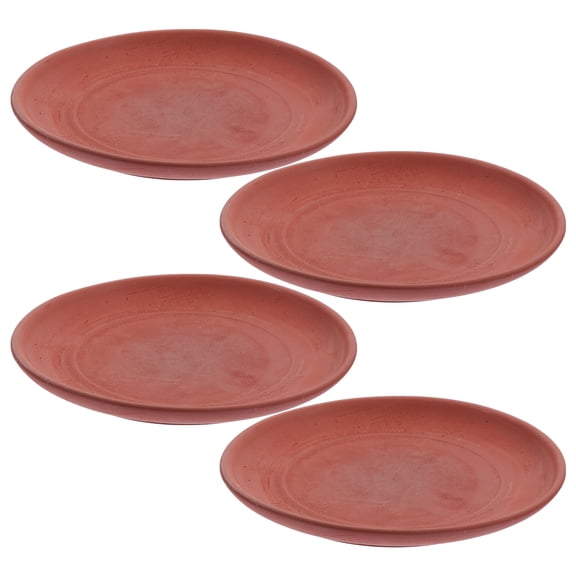 Worgeous 4-Piece Clay Flower Pot Holders for Indoor Garden Plants, Decorative Plant Pots Set