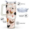thumbnail image 3 of Rooster and Hen 40 Oz Tumbler with Handle Lid and Straw, Stainless Steel Double Walled Vacuum Insulated Cup, Cute Anniversary Wedding Birthday Gifts Tumbler for Women Men Friends Outdoor Indoor, 3 of 7