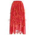 thumbnail image 4 of Haitryli Womens Belly Dance Chiffon Skirt Elastic Waistband Arabian Dance Skirt Dancer Outfits Red S, 4 of 6