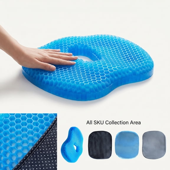 Honeycomb Gel Seat Cushion Pressure Relief for Long Sitting Office Chair Car Seat Wheelchair 16X13X2 Inch Light Blue Ergonomic Cushion for Tailbone Support
