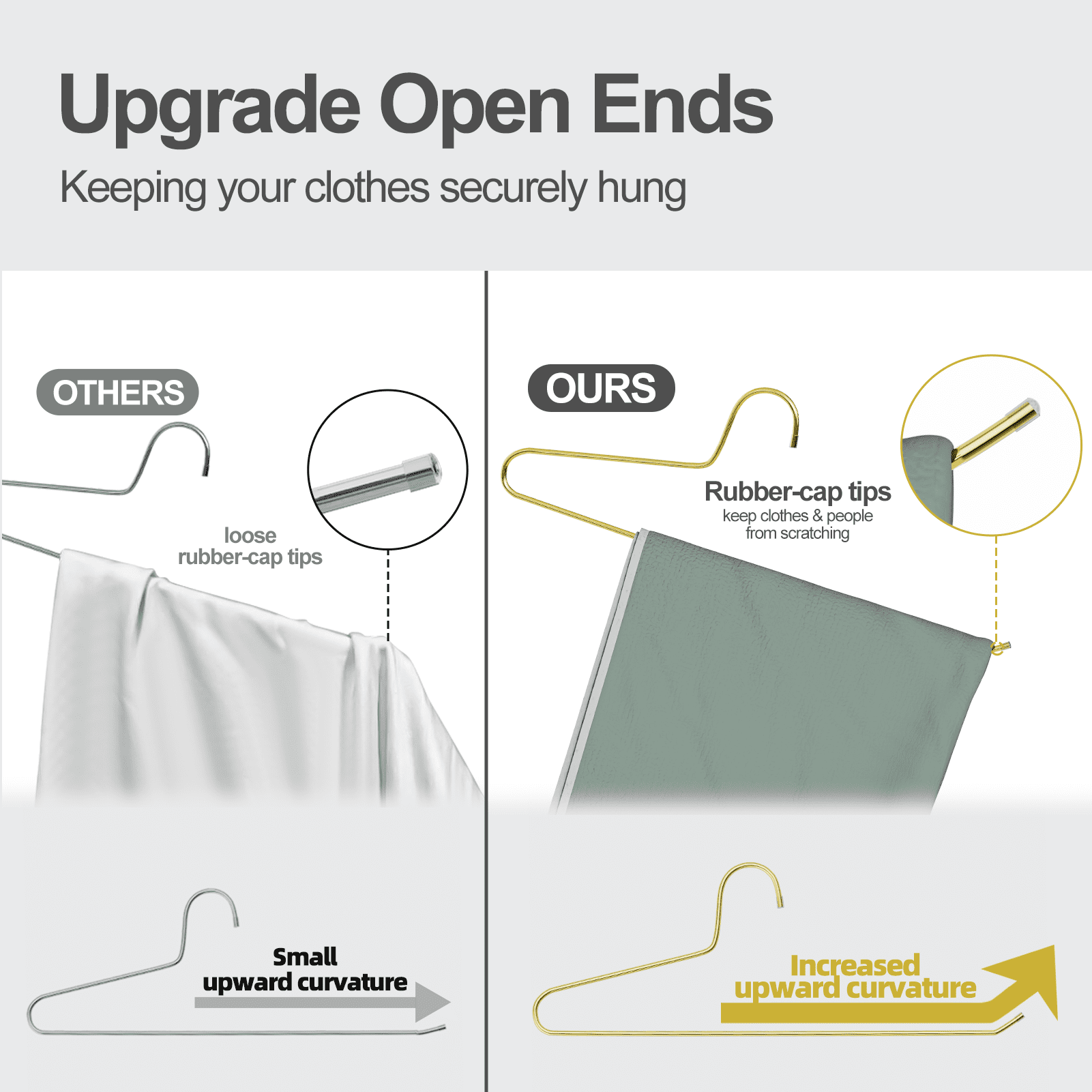 Specilite 13.4in Open Ended Metal Pants Hangers Space-Saving for Jeans,Pants, Towel, Gold-30 Pack