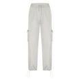 thumbnail image 6 of IROINNID Discount Women's Pants Cargo Pants High Waist Drawstring Solid Loose Fit Versatile Pants,White, 6 of 6