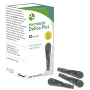 OneTouch Delica Plus Lancets - 30 Count - 30-Gauge Lancets for Blood Sugar Testing - Virtually Pain-Free - Single-Use for Glucose Monitoring & Diabetes Supplies