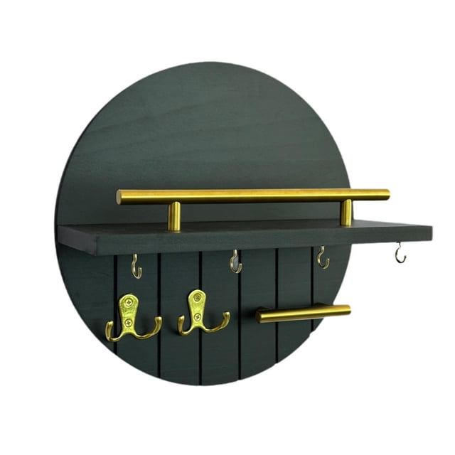 Estante de pared para llaves, organizador de correo de madera, bandeja para llaves, colgador para entrada, dormitorio, pasillo, dormitorio, decoración Estilo F