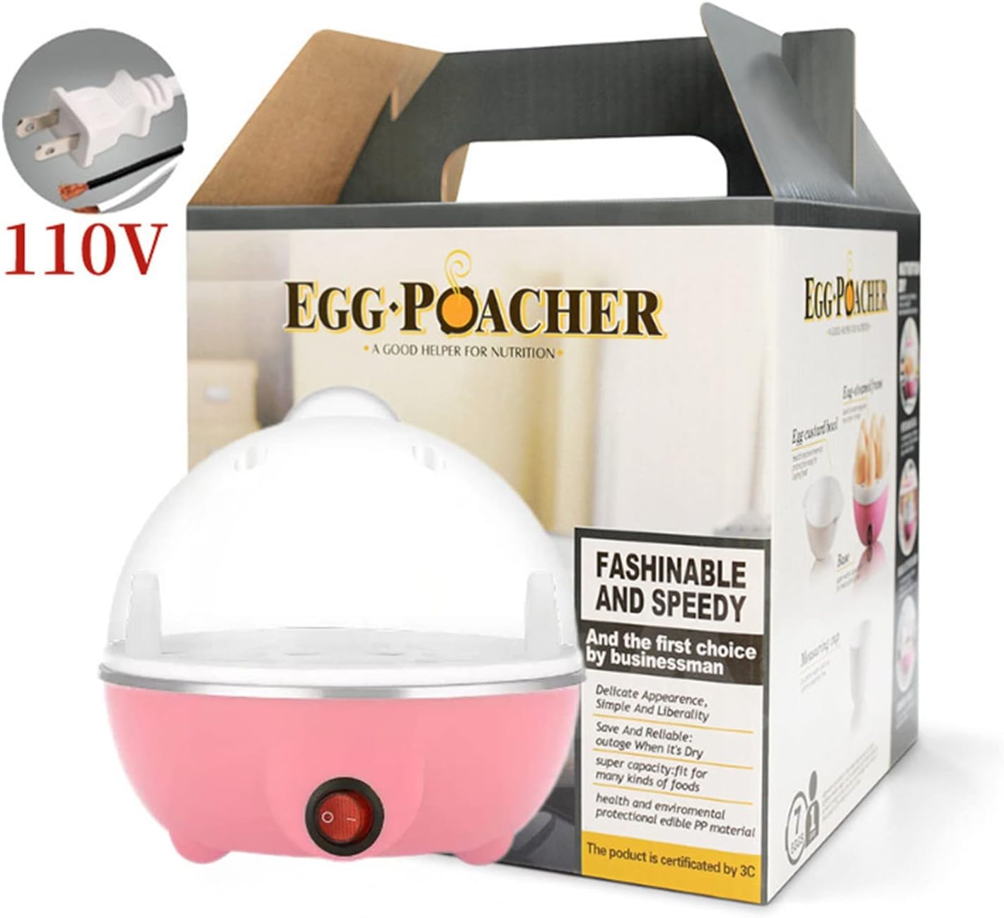 Egg Cooker For Hard Boiled Eggs, Easy Egg Cooker Electric 7-Egg Capacity, Single Layer Hard-Boiled Egg Cooker with Auto Shut-Off, Measuring Cup Included, BPA Free (Pink)