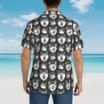 thumbnail image 4 of Fotbe Husky Camisa Hawaiana para Hombre Unisex – Camisa Casual de Verano con Botones de Manga Corta de Algodón y Lino,Large, 4 of 7