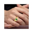 thumbnail image 2 of RYLOS Mens Rings Yellow Gold Plated Silver Classic Design 7X5MM Oval Gemstone & Diamond  Emerald May Birthstone Ring Size 9, 2 of 6