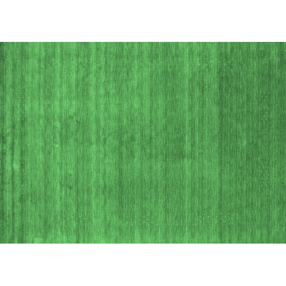 Ahgly Company Indoor Rectangle Abstract Emerald Green Contemporary Area Rugs, 6' x 9'