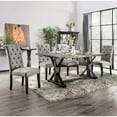thumbnail image 2 of Furniture of America Castore Rustic Wood 5-Piece Dining Table Set in Light Gray, 2 of 5