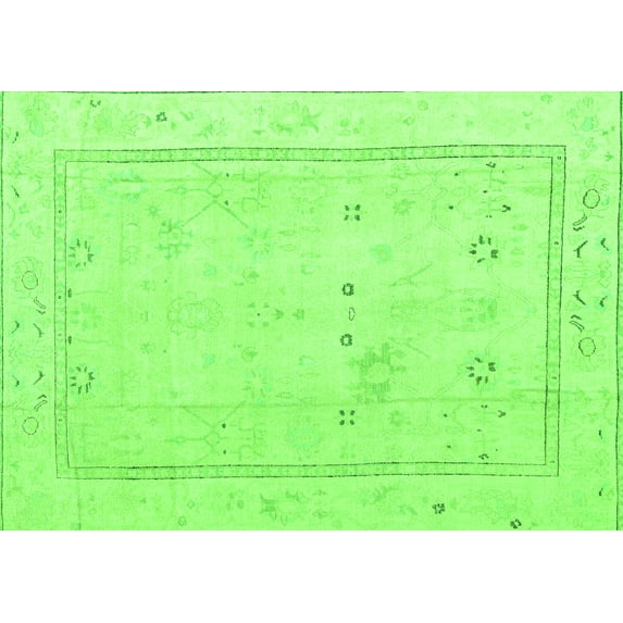 Ahgly Company Indoor Rectangle Oriental Green Traditional Area Rugs, 6' x 9'
