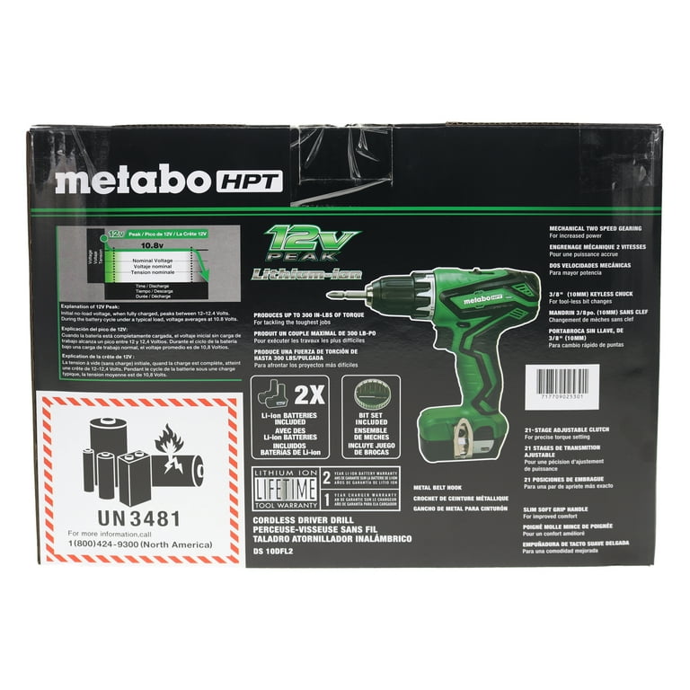 Metabo HPT DS10DFL2 12V Drill Driver Kit (4-Pack)