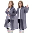 thumbnail image 4 of Lot de 2 Imperméables pour Enfants Réutilisables, Ponchos de Pluie en EVA Manteau de Pluie d'Urgence pour Enfants, 4 of 5