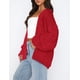 thumbnail image 5 of Suéter PRETTYGARDEN de Punto Grueso con Frente Abierto Rojo M, 5 of 8