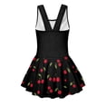 thumbnail image 5 of COEQINE Girls One Piece Swimsuit with Attached Liner, Scoop Neck V-Back Swim Dress for Swim Lessons, Polyester Spandex Bathing Suit for Girls 3-4 Year Olds, Cherry Heart Black, 5 of 8