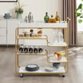 JRHRXXY 6Tier Bar Cart,Wine Cart with Wine Rack and Glass Holder,Home