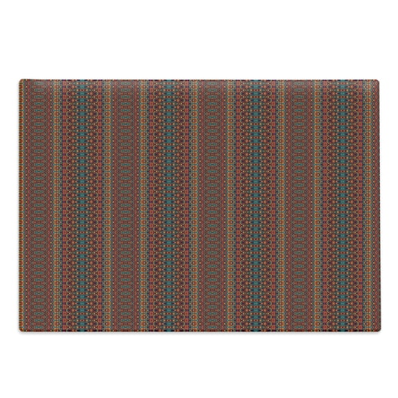 African Cutting Board, Folkloric and Psychedelic Ornament Pattern Indigenous Motifs with Colorful Design, Decorative Tempered Glass Cutting and Serving Board, Large Size, Multicolor, by Ambesonne