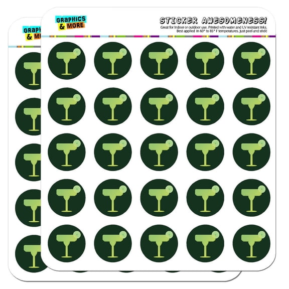 Margarita Glass Green Fiesta Mexican Mexico 1" Scrapbooking Crafting Stickers