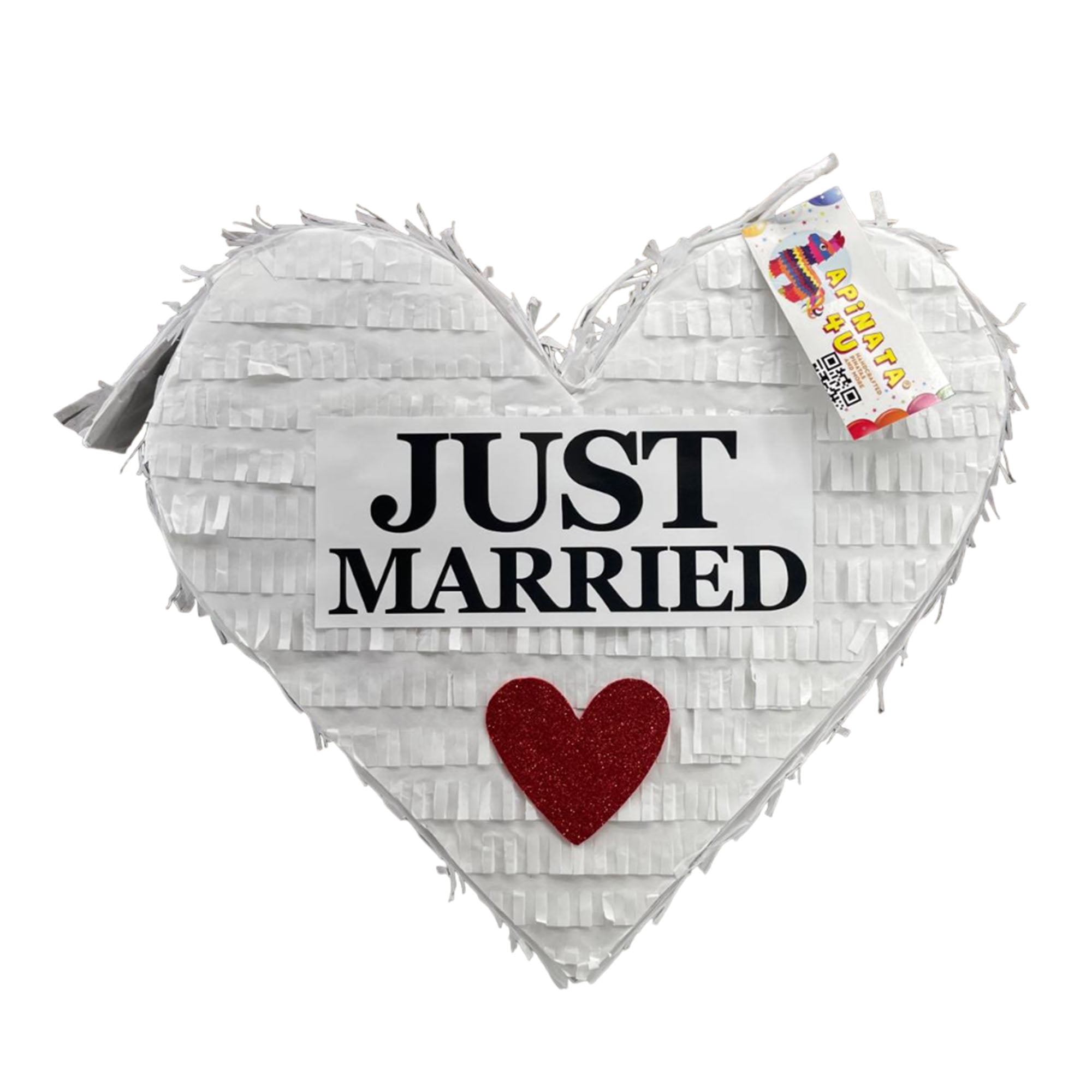 He Asked And She Said Yes Heart Piñata - Wedding, Bridal Shower Party Decoration | Fully Assembled, Holds 3-7 Lbs, Easy Fill