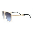 thumbnail image 3 of Mens Luxe Rectangle Victorian Jewel Engraving Metal Rim Mob Fashion Sunglasses Gold - Navy, 3 of 4