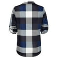 thumbnail image 3 of Tshirts for Women Casual Long Sleeve Plaid Shirt Slim Jacke Tops for Women Trendy Navy S, 3 of 6