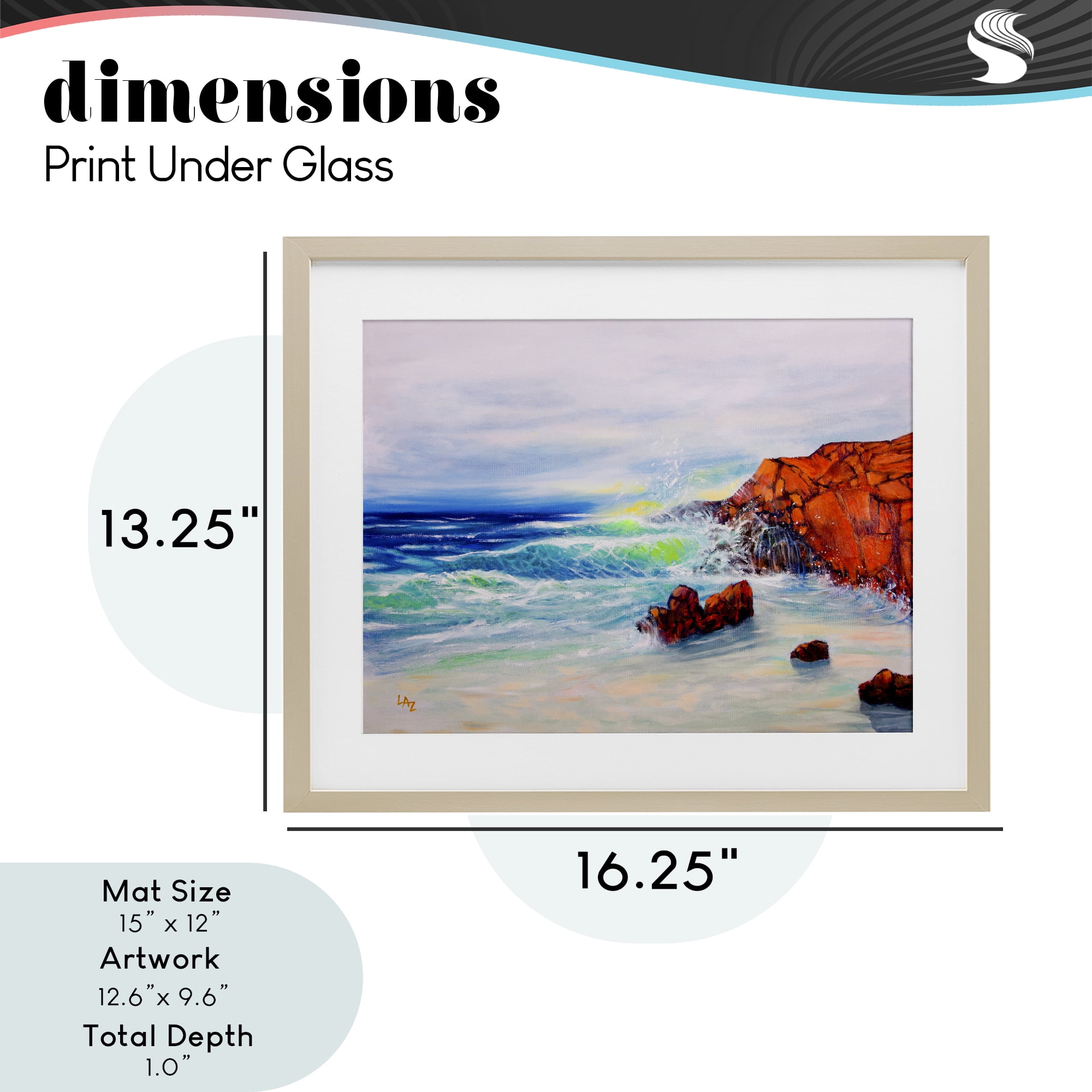 Stupell Industries Deep Blue Rocky Beach Birch Framed Print Under Glass, design by Lee Ann Zirbes