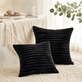 thumbnail image 4 of Yomsum 14x14 inch Black Throw Pillow with Insert, Soft Corduroy Textured Square Decorative Cushion for Sofa, 4 of 5