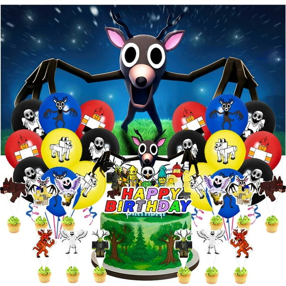 Forest Survival 99 Nights Party Supplies Latex Balloons Decor Banner Backdrop Kit Birthday Decorations