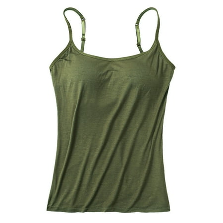 Intimates Lingerie For Women Women S Camisole Tops With Built In Bra Neck Vest Padded Slim Fit Tank Tops  Women s Intimates M