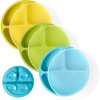 WeeSprout Suction Plates with Lids for Babies & Toddlers, 100% Silicone, Dinnerware Stays Put, 3-Pk