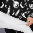 thumbnail image 3 of Oversized Wearable Blanket Hoodie,Black Gothic Cat Snake Moon Pattern Sherpa Blanket Hoodie with Super Pockets,Super Warm Fuzzy Pullover for Women & Men, 3 of 6